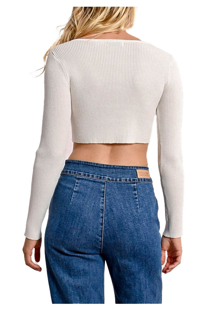 MOLLY BRACKEN bolero corto donna con fiore applicato E1727DP 72% viscosa 28% poliestere