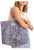 MOLLY BRACKEN borsa donna tessuto stampa animalier blu ZA66ADE 100% cotone