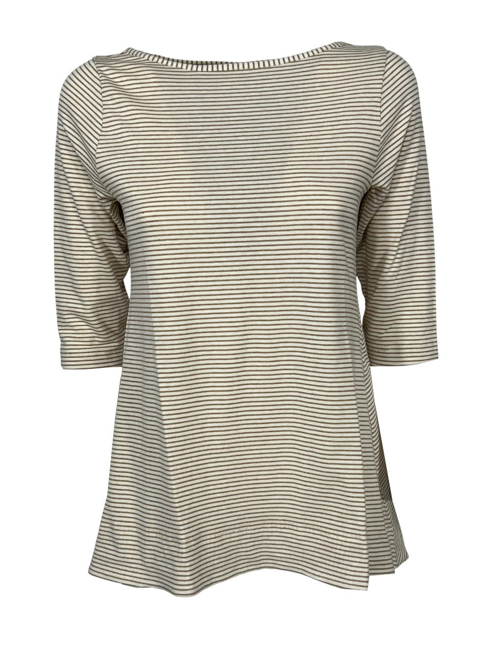 ORIMUSI t-shirt donna svasata righe piccole CAMELIA MADE IN ITALY