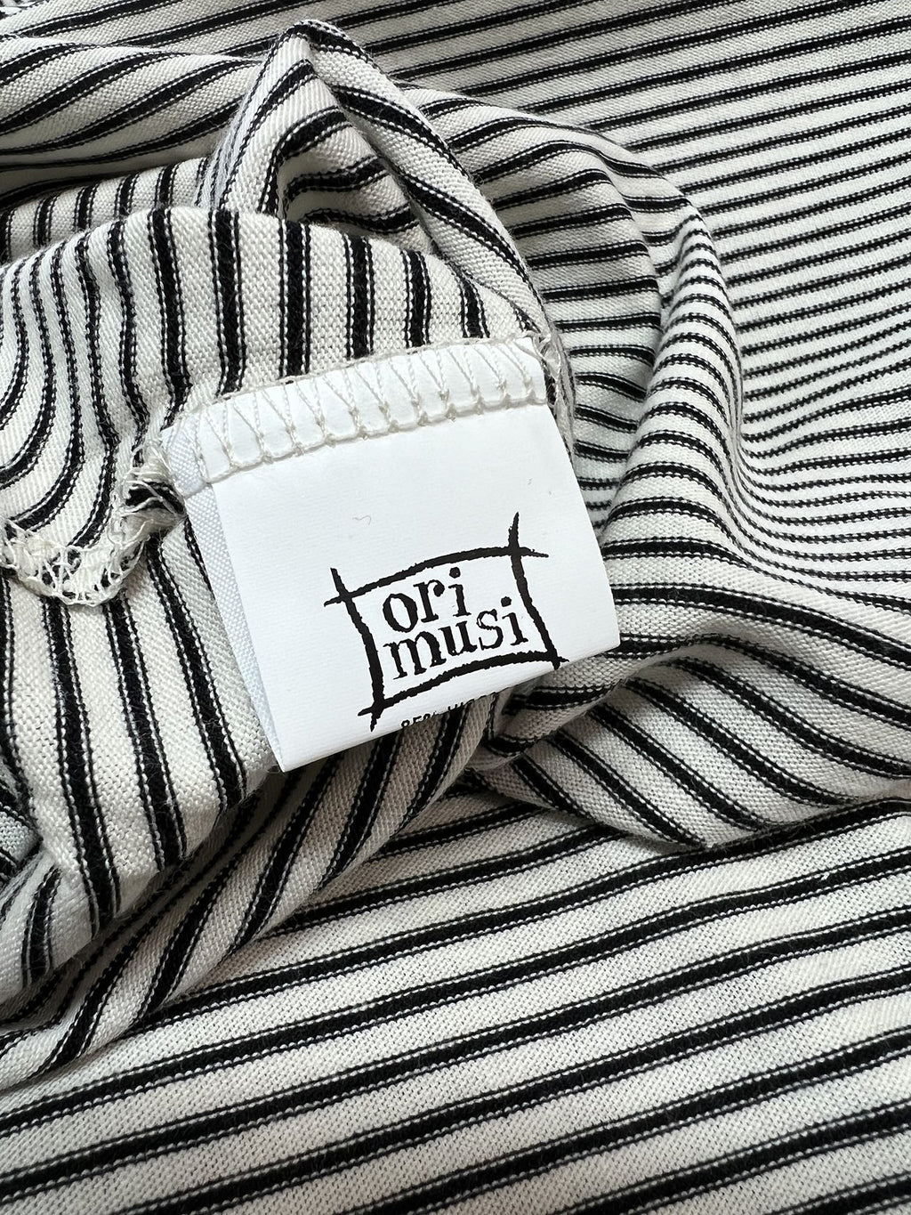 ORIMUSI t-shirt donna svasata righe piccole CAMELIA MADE IN ITALY