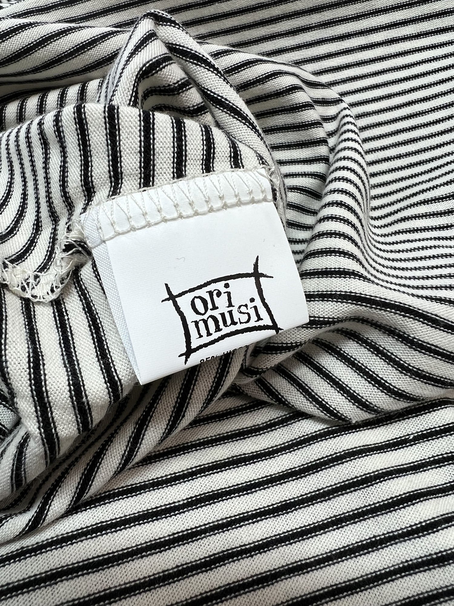 ORIMUSI t-shirt donna svasata righe piccole CAMELIA MADE IN ITALY