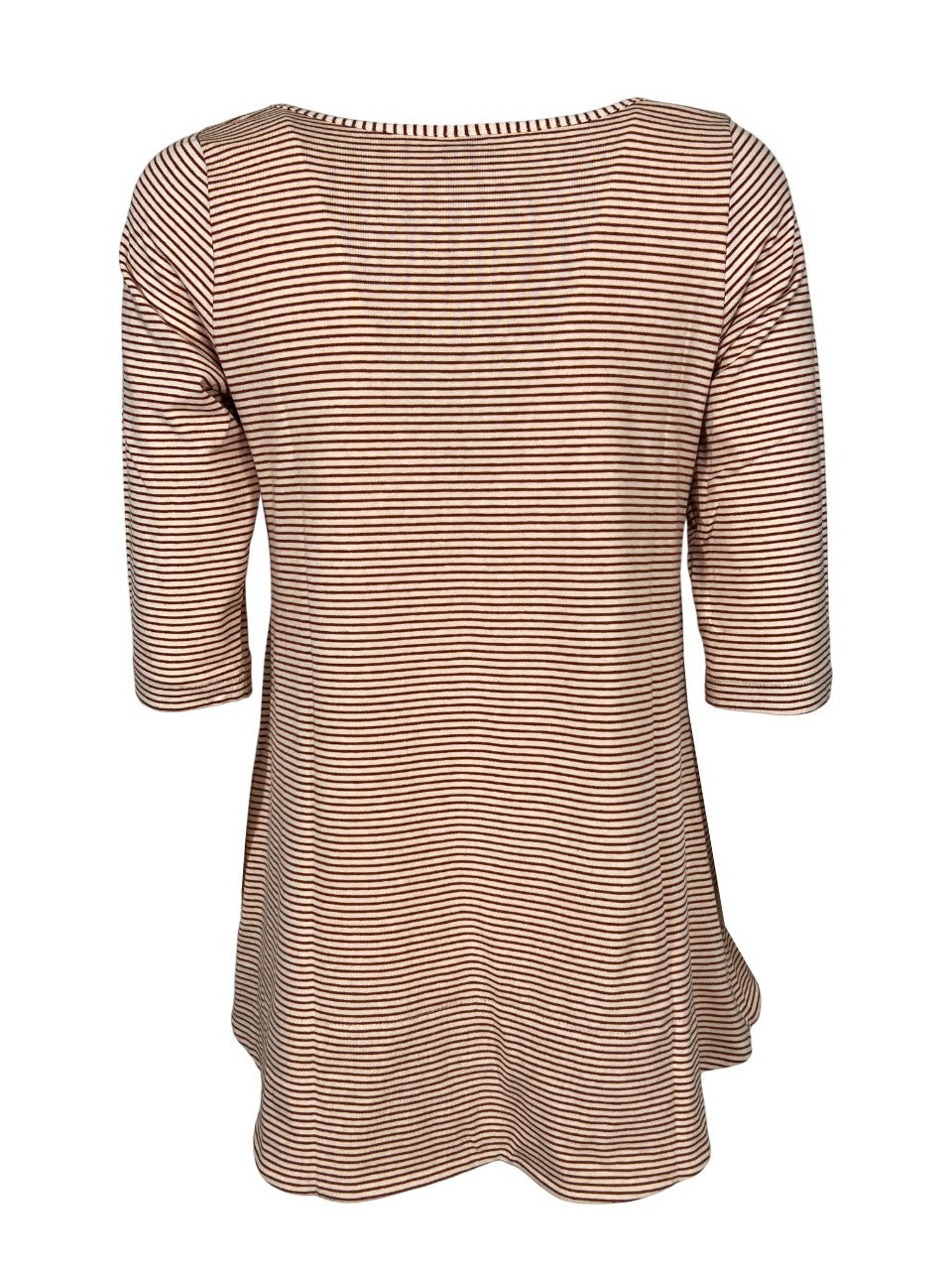 ORIMUSI t-shirt donna svasata righe piccole CAMELIA MADE IN ITALY