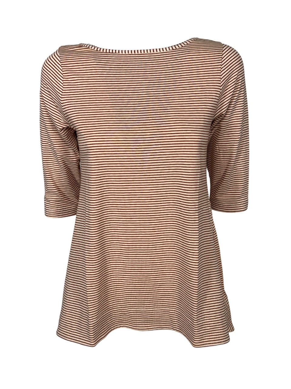 ORIMUSI t-shirt donna svasata righe piccole CAMELIA MADE IN ITALY