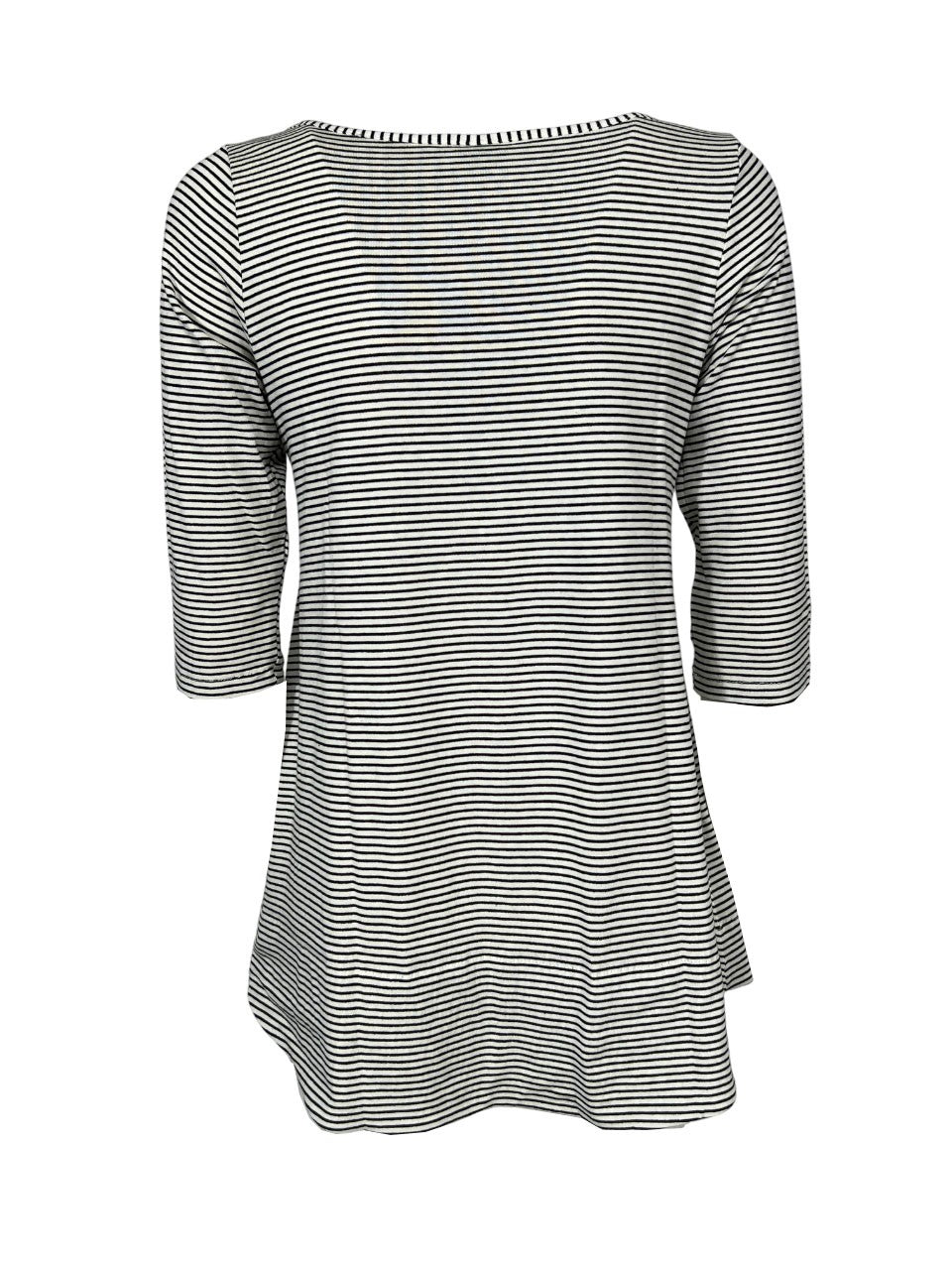 ORIMUSI t-shirt donna svasata righe piccole CAMELIA MADE IN ITALY