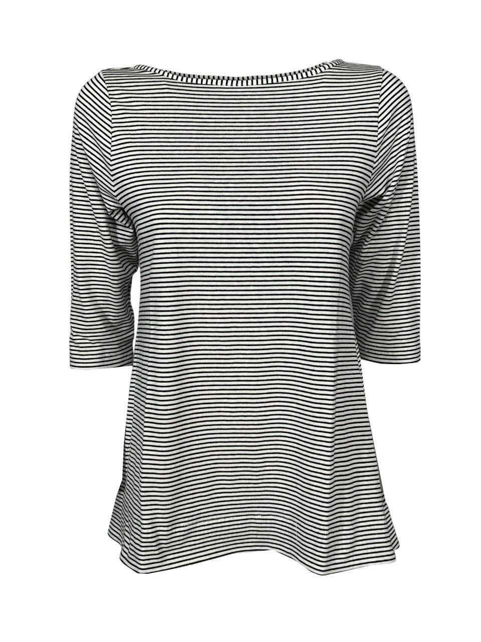 ORIMUSI t-shirt donna svasata righe piccole CAMELIA MADE IN ITALY