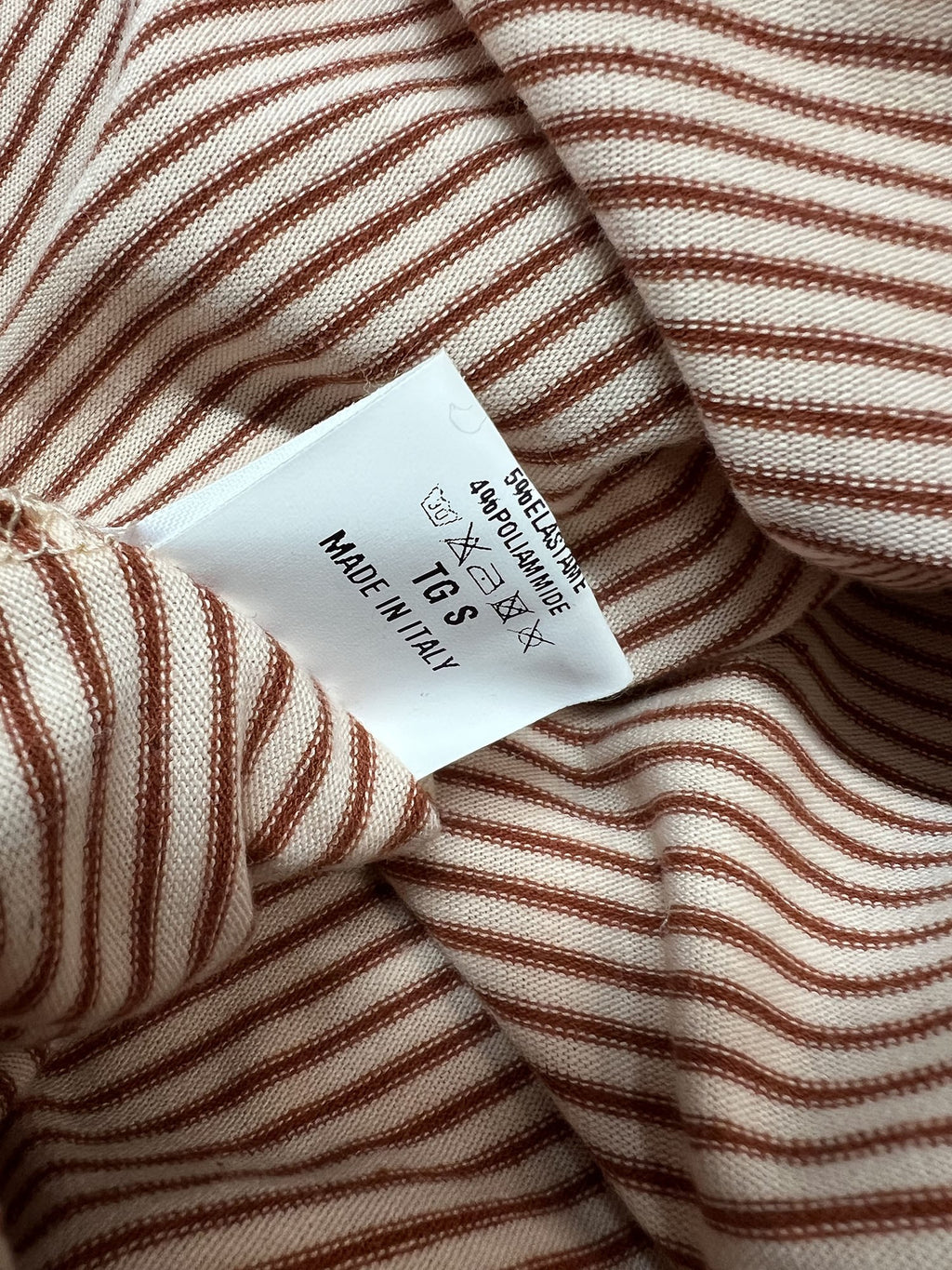 ORIMUSI t-shirt donna svasata righe piccole CAMELIA MADE IN ITALY