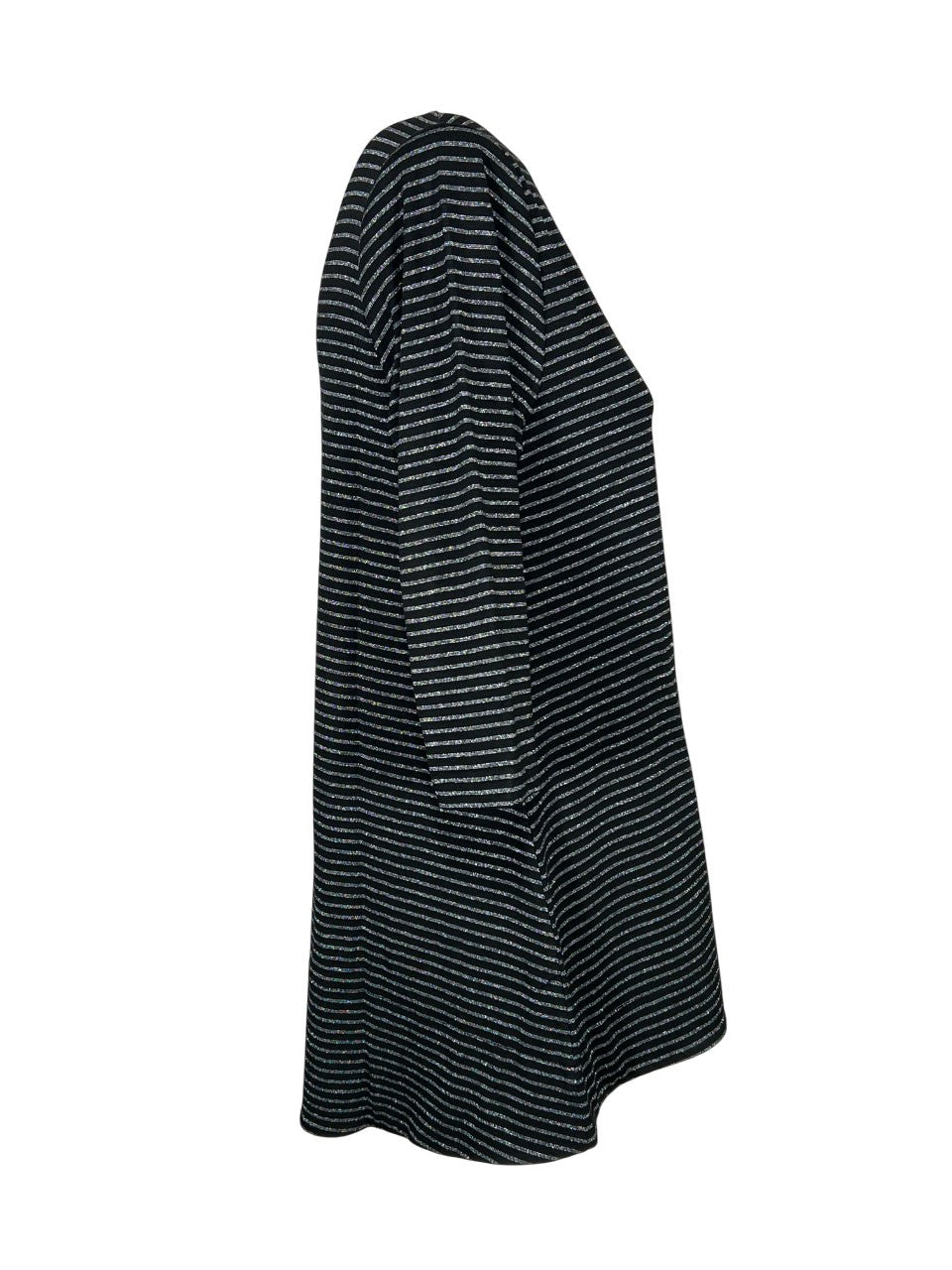 ORIMUSI t-shirt donna svasata a righe piccole CAMELIA LUREX MADE IN ITALY