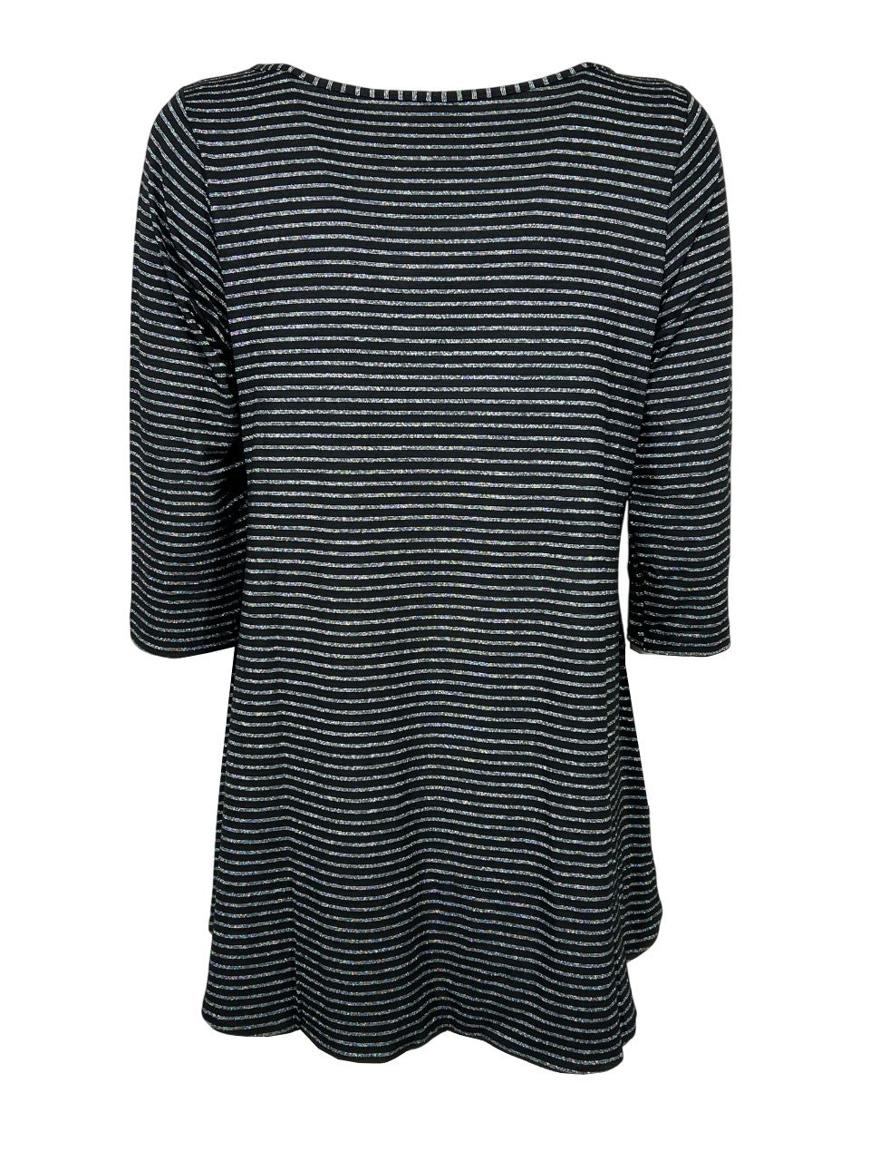 ORIMUSI t-shirt donna svasata a righe piccole CAMELIA LUREX MADE IN ITALY