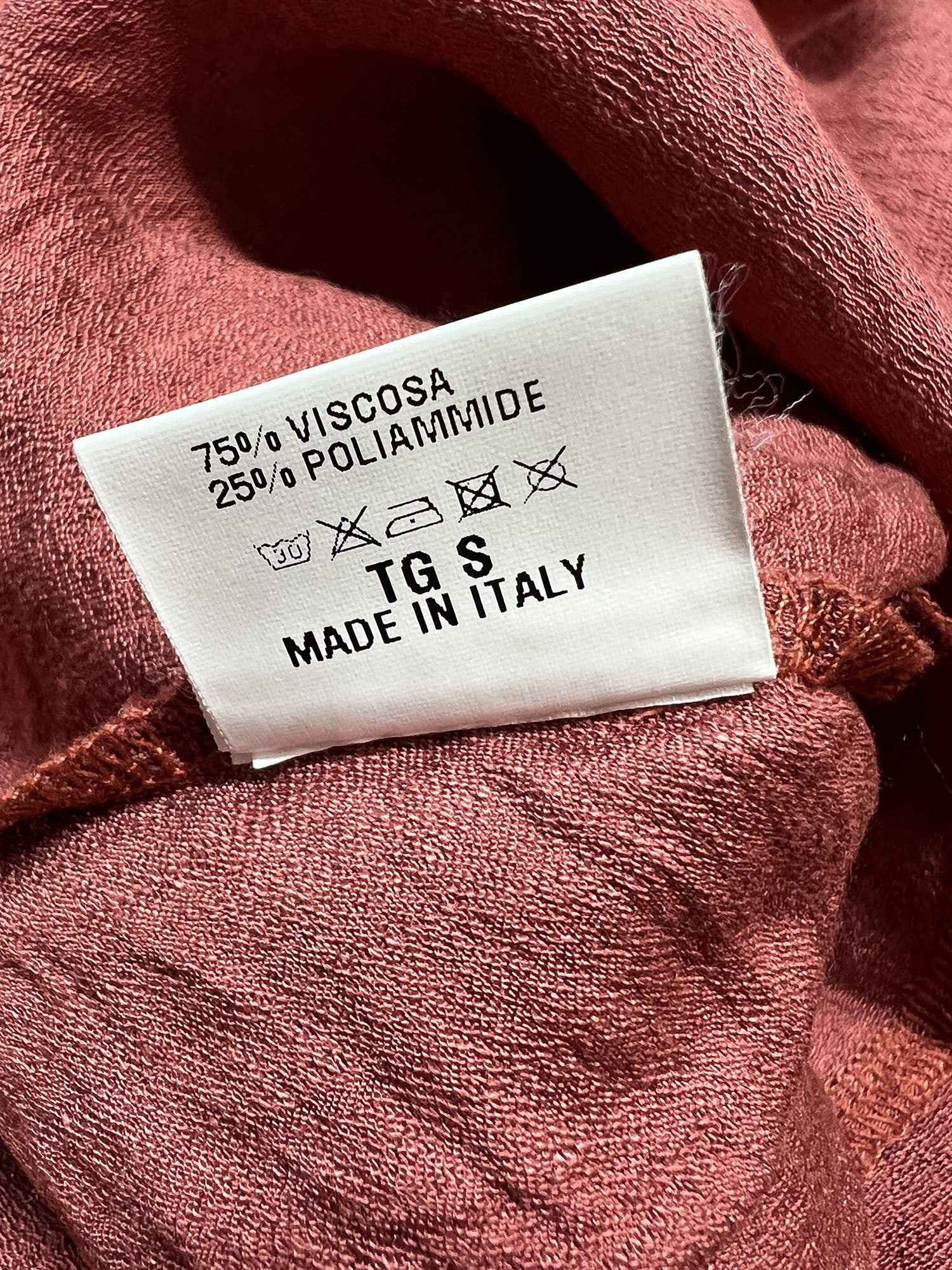 ORIMUSI abito donna lungo tessuto goffrato mattone svasato NARCISO MADE IN ITALY