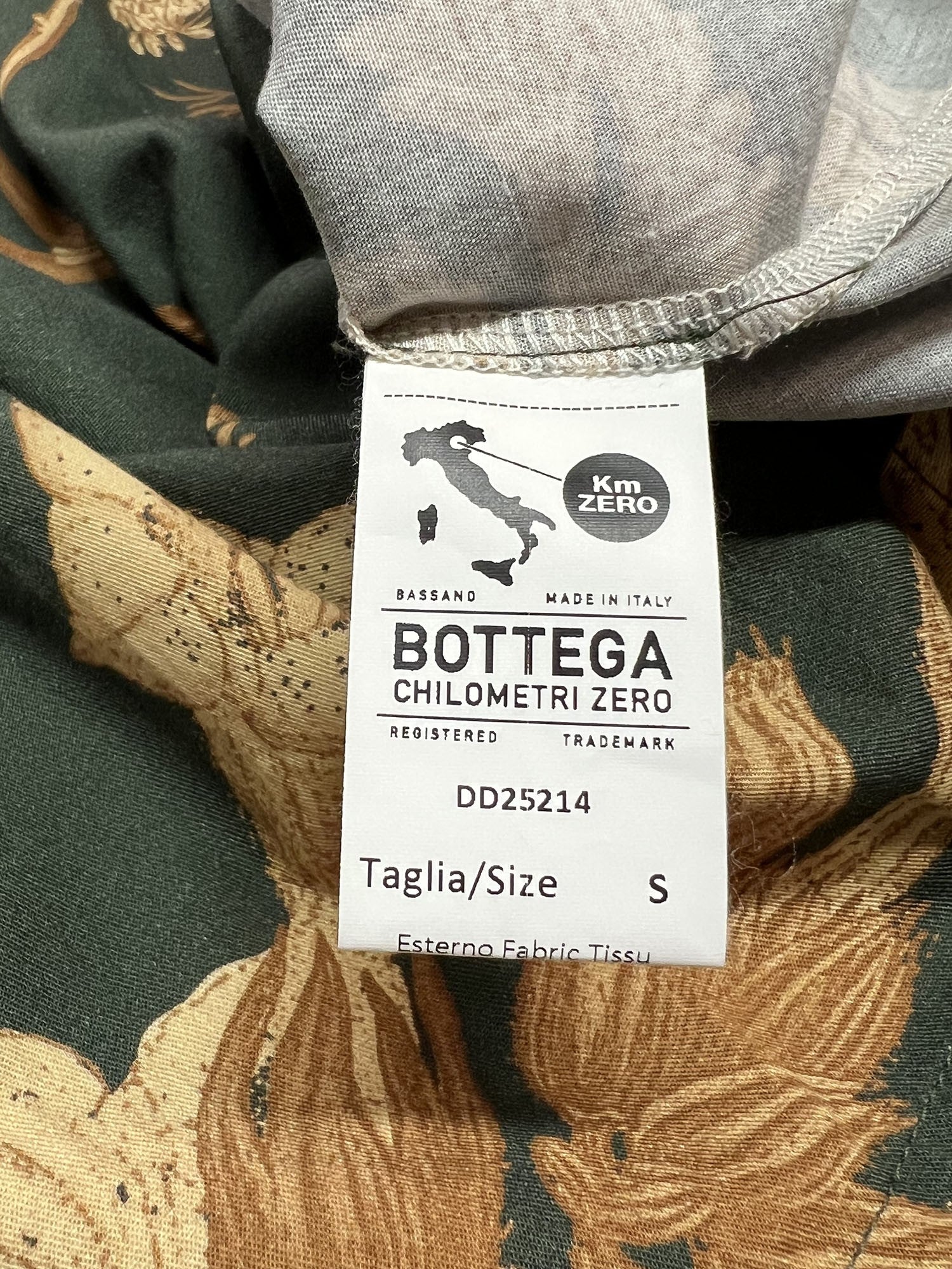 4.10 by BottegaChilometriZero camicia donna fantasia piante militare/cuoio DD25214 E53 MADE IN ITALY