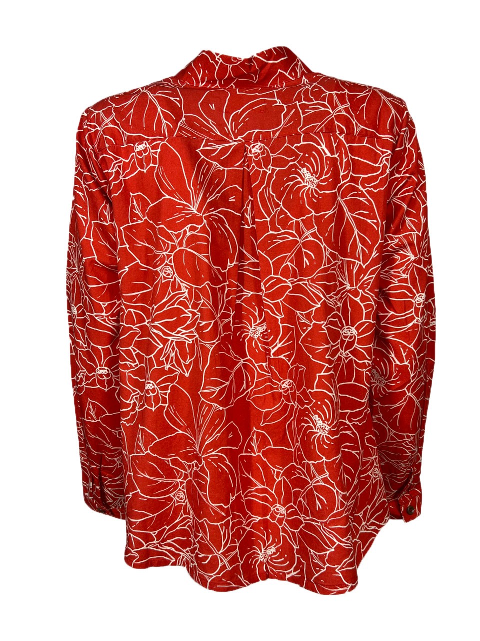 4.10 by BottegaChilometriZero camicia donna fantasia flori rosso/bianco DD25214 E57 MADE IN ITALY