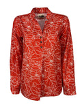 4.10 by BottegaChilometriZero camicia donna fantasia flori rosso/bianco DD25214 E57 MADE IN ITALY