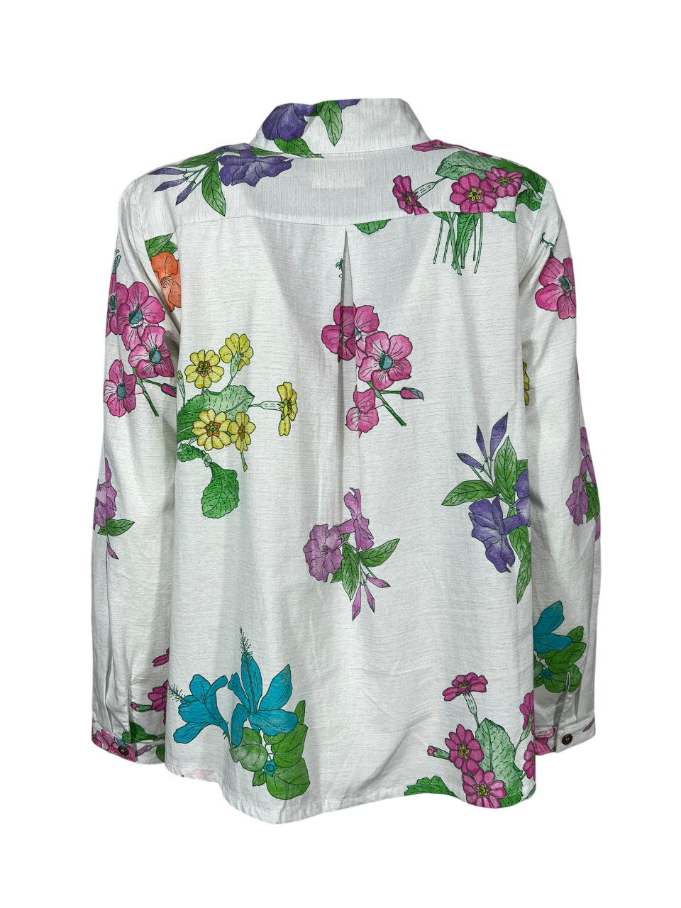 4.10 by BottegaChilometriZero camicia donna fantasia floreale bianco/multicolor DD25214 E58 MADE IN ITALY