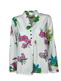 4.10 by BottegaChilometriZero camicia donna fantasia floreale bianco/multicolor DD25214 E58 MADE IN ITALY