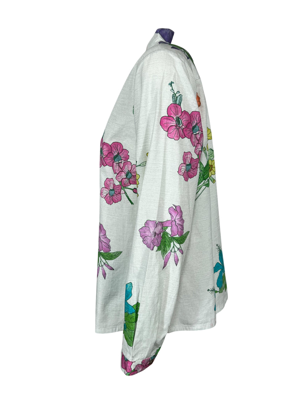 4.10 by BottegaChilometriZero camicia donna fantasia floreale bianco/multicolor DD25214 E58 MADE IN ITALY