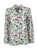4.10 by BottegaChilometriZero camicia donna fantasia floreale bianco/multicolor DD25214 E72 MADE IN ITALY