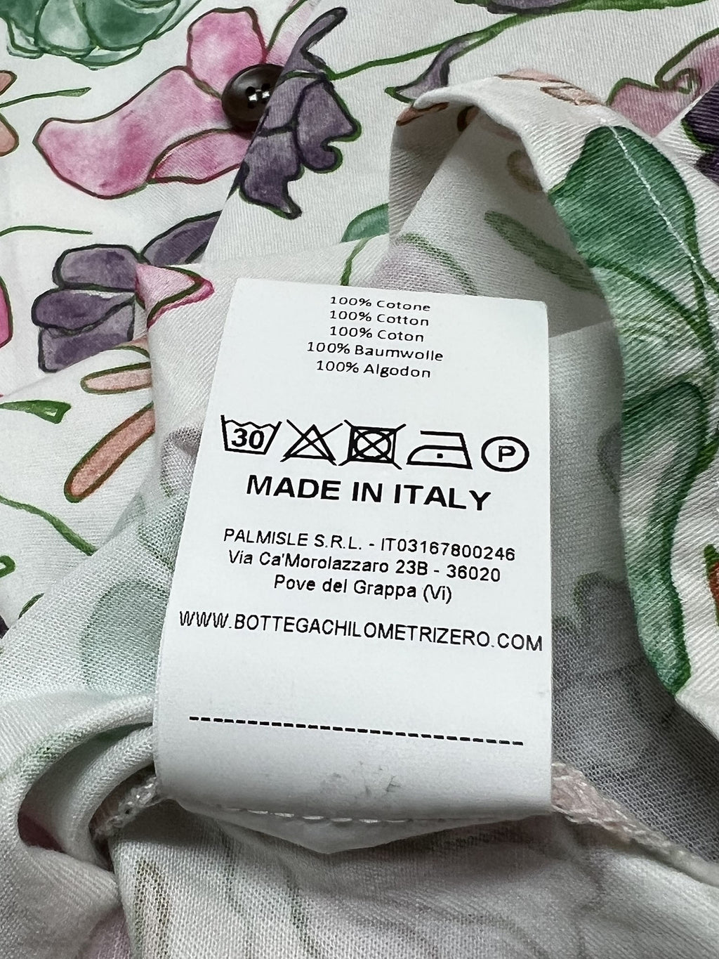 4.10 by BottegaChilometriZero camicia donna fantasia floreale bianco/multicolor DD25214 E72 MADE IN ITALY