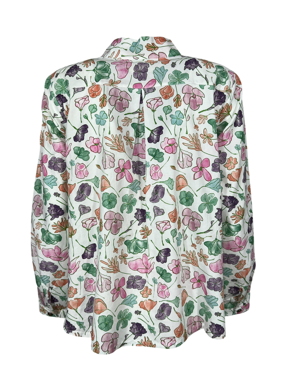 4.10 by BottegaChilometriZero camicia donna fantasia floreale bianco/multicolor DD25214 E72 MADE IN ITALY