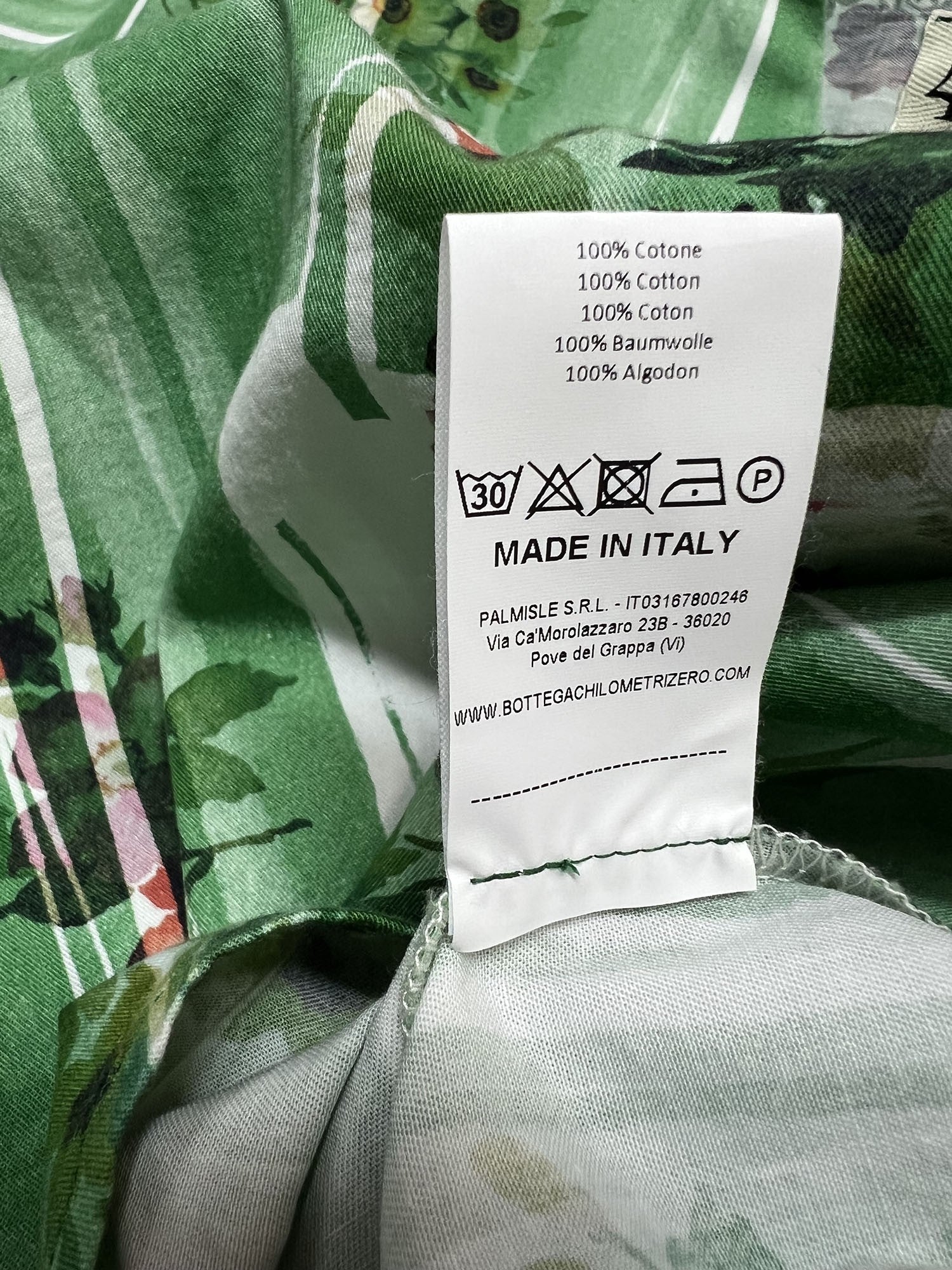 4.10 by BottegaChilometriZero camicia donna fantasia floreale verde/multicolor DD25214 E69 MADE IN ITALY