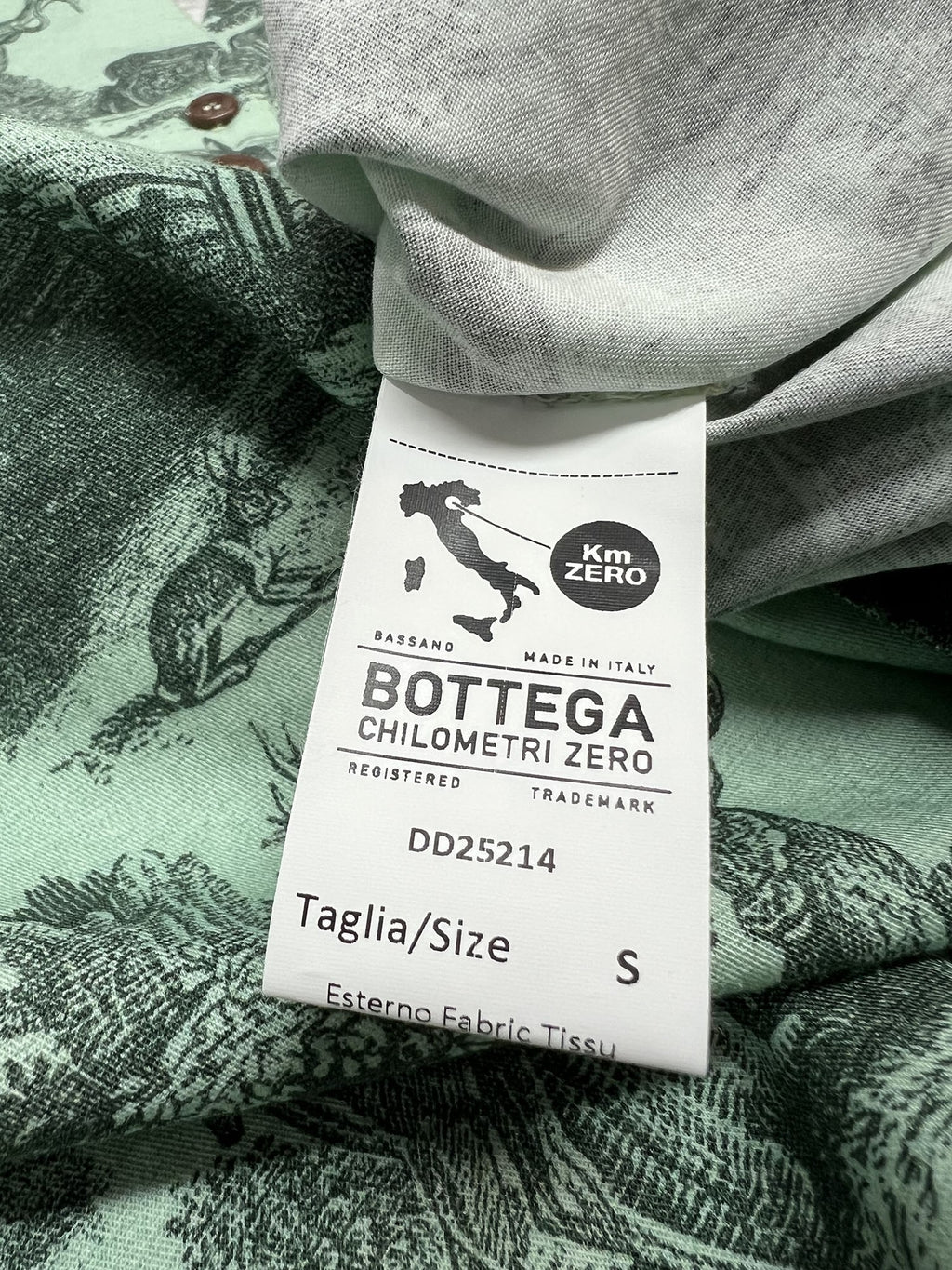 4.10 by BottegaChilometriZero camicia donna fantasia campestre verde acqua DD25214 E70 MADE IN ITALY