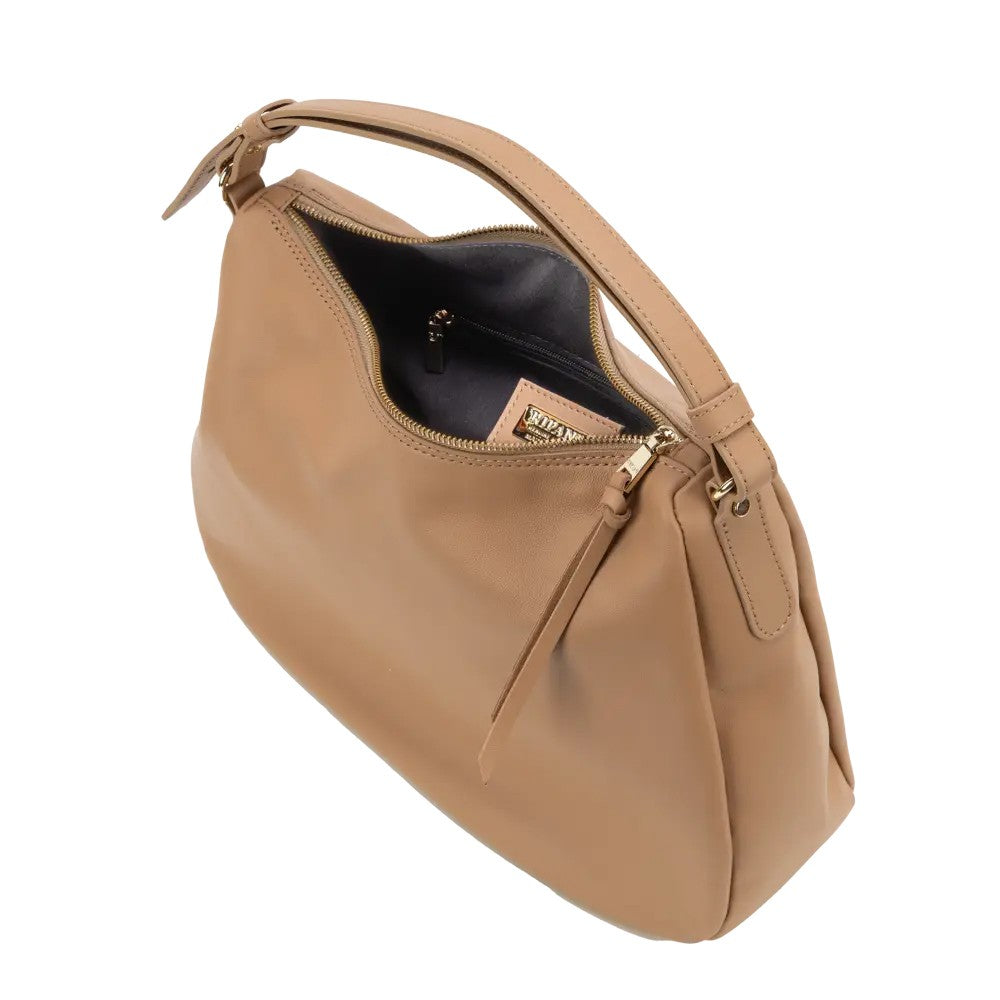 RIPANI borsa donna a spalla pelle liscia nocciola E262LL SUNETRA MADE IN ITALY