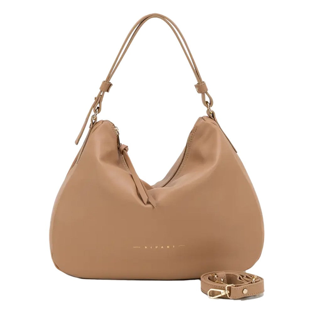 RIPANI borsa donna a spalla pelle liscia nocciola E262LL SUNETRA MADE IN ITALY