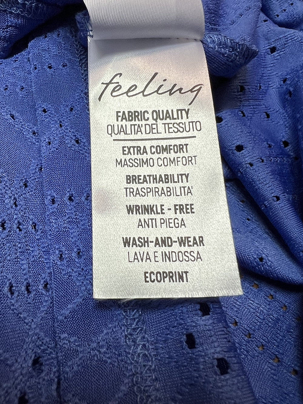 FEELING by JUSTMINE abito donna lungo svasato jersey traforato azzurro E2800 6096 MADE IN ITALY