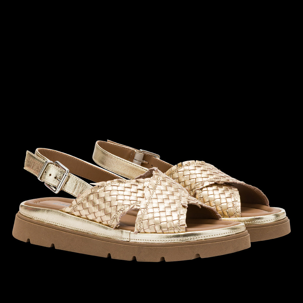 CARMENS sandalo donna laminato platino flat A55379 THEA TRESS 100% pelle