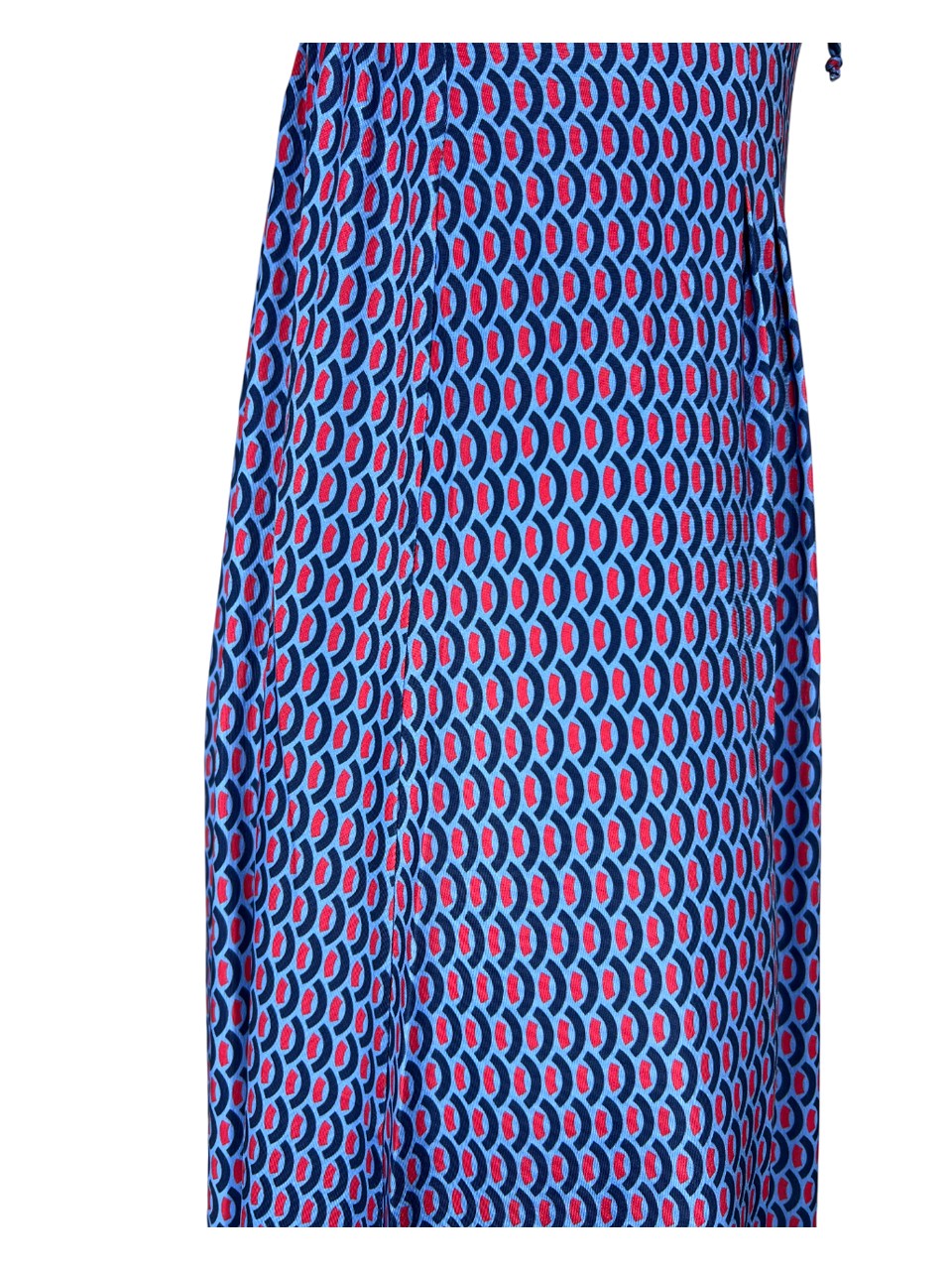 FEELING by JUSTMINE abito svasato azzurro/rosso/blu E2807 6106 KAFTANO CORTO MADE IN ITALY