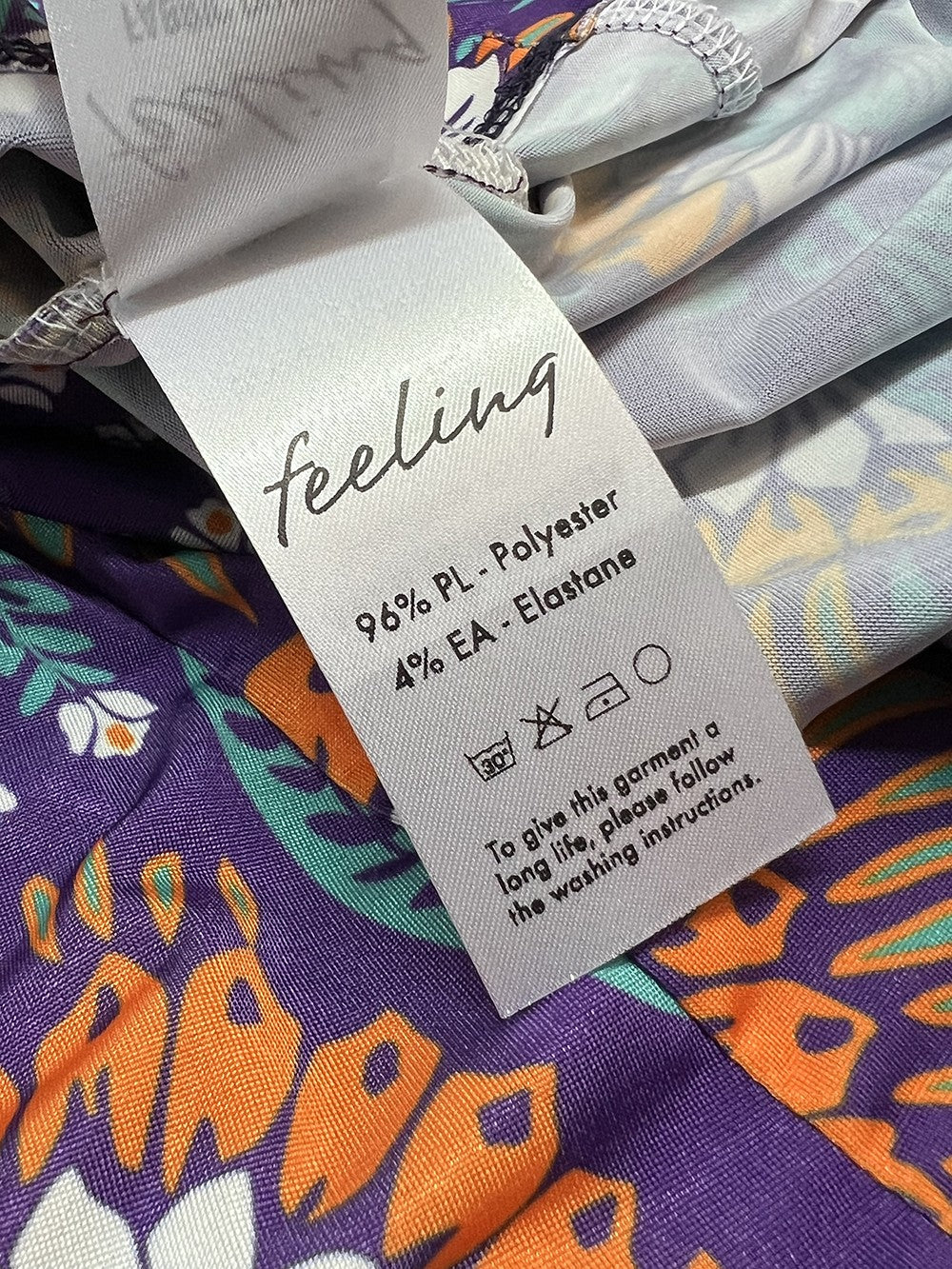 FEELING by JUSTMINE abito donna svasato viola/multicolor E2736 6104 MADE IN ITALY