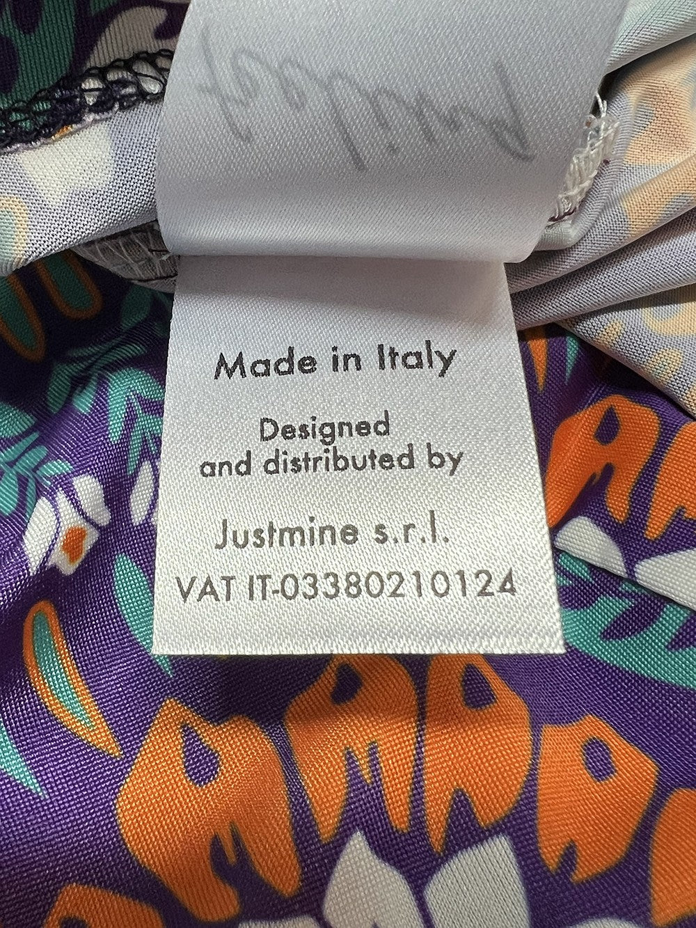 FEELING by JUSTMINE abito donna svasato viola/multicolor E2736 6104 MADE IN ITALY