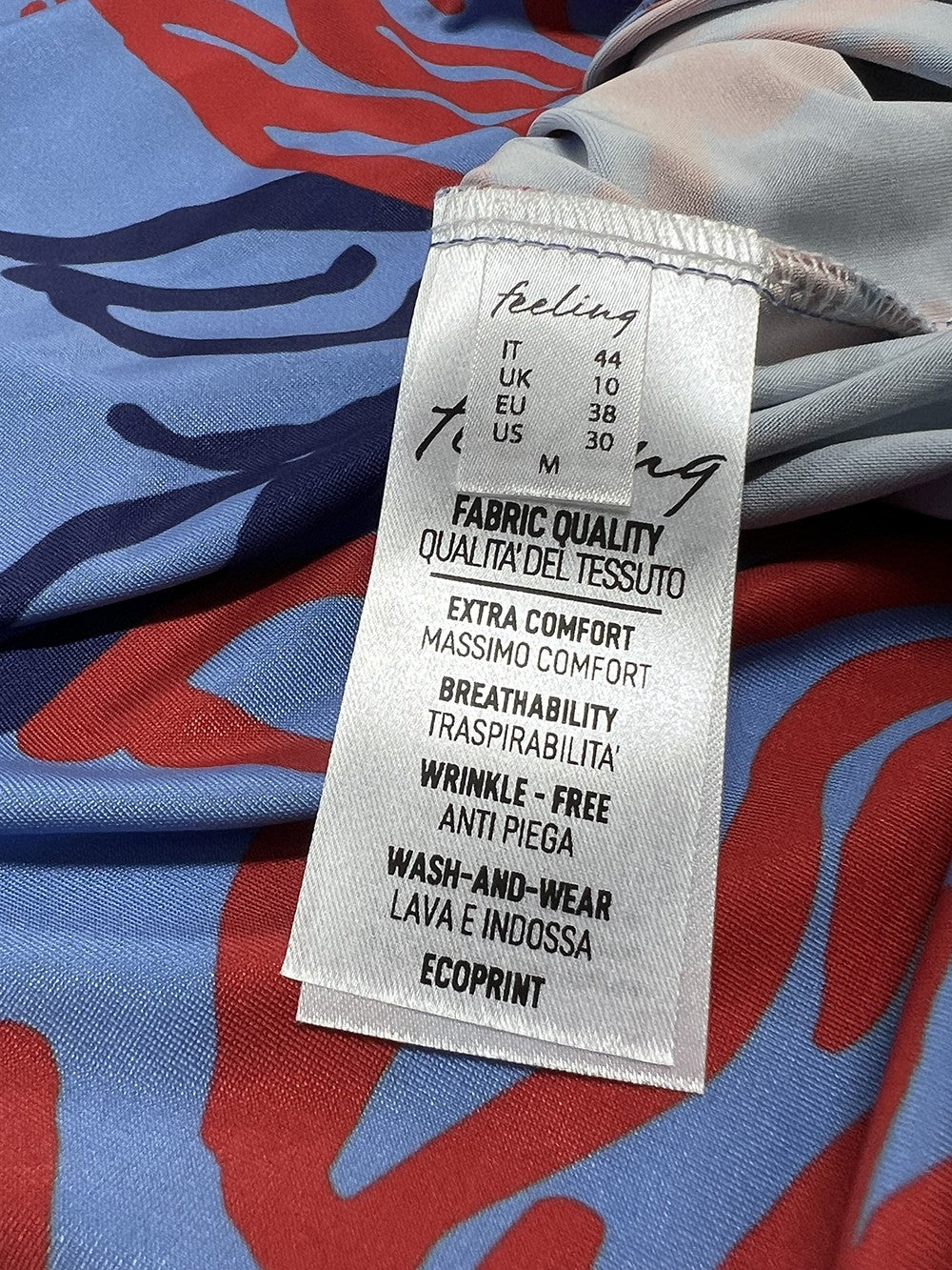 FEELING by JUSTMINE abito donna svasato azzurro/blu/rosso E2736 6102 MADE IN ITALY