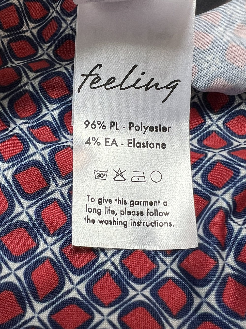 FEELING by JUSTMINE abito donna svasato blu/rosso/bianco E2736 6103 MADE IN ITALY