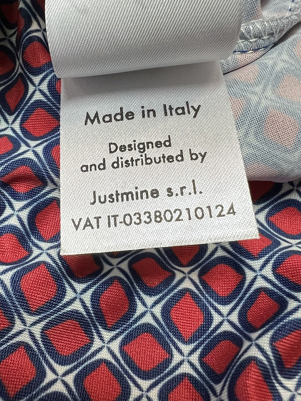 FEELING by JUSTMINE abito donna svasato blu/rosso/bianco E2736 6103 MADE IN ITALY