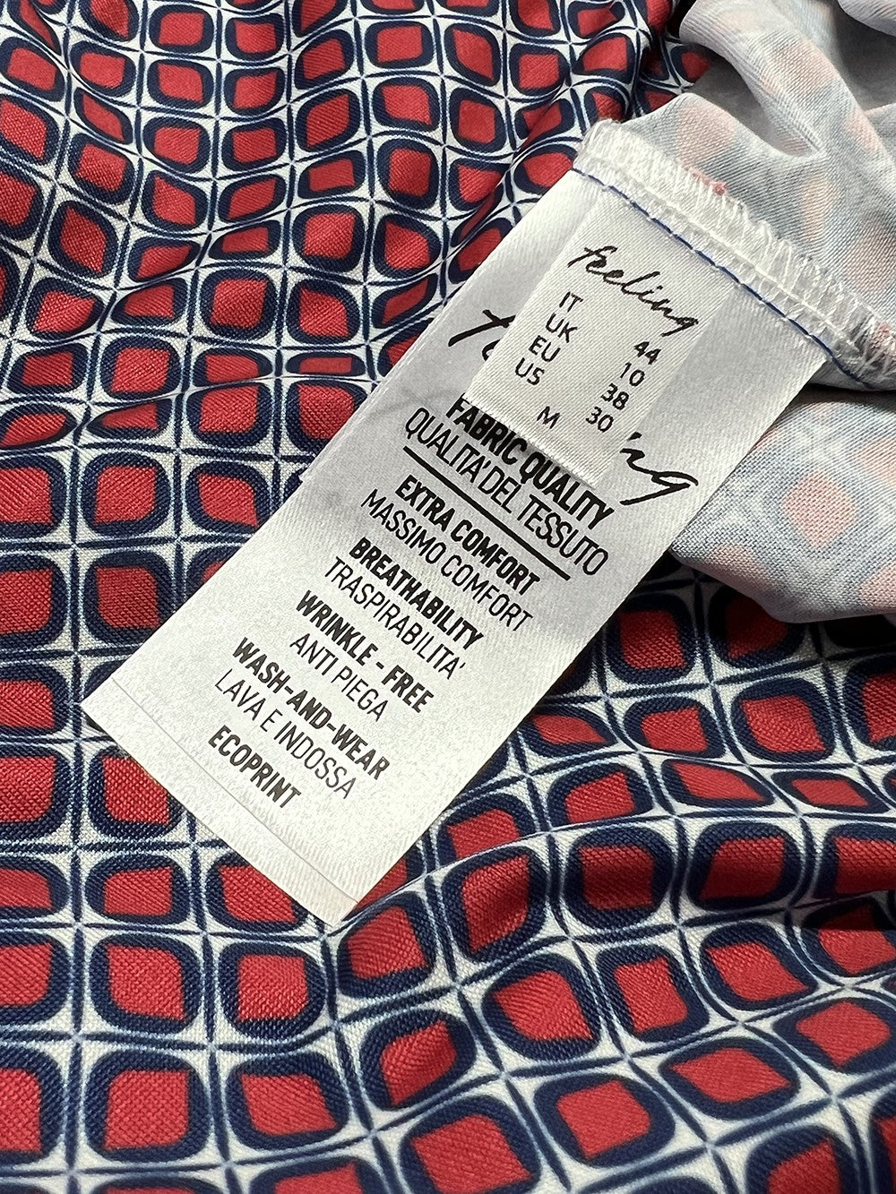 FEELING by JUSTMINE abito donna svasato blu/rosso/bianco E2736 6103 MADE IN ITALY