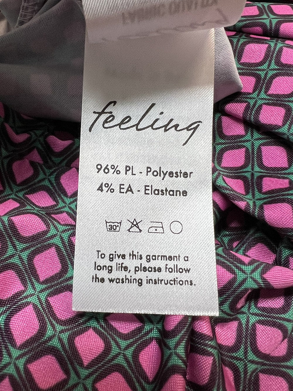 FEELING by JUSTMINE pantalone donna jersey acqua/bordeaux/fuxia E2624 6103 MADE IN ITALY