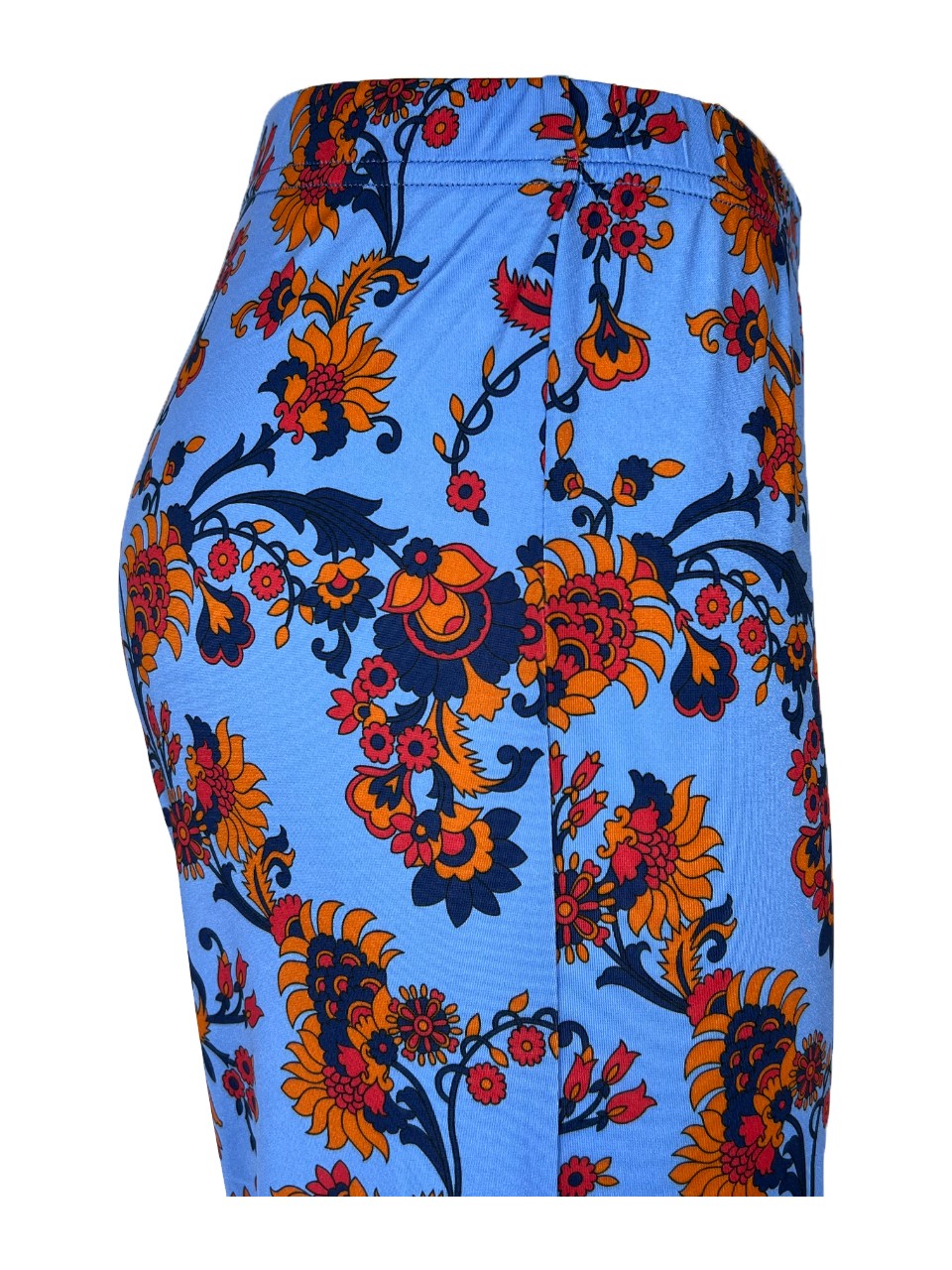 FEELING by JUSTMINE pantalone jersey fantasia floreale azzurro/multicolor E2624 6100 MADE IN ITALY