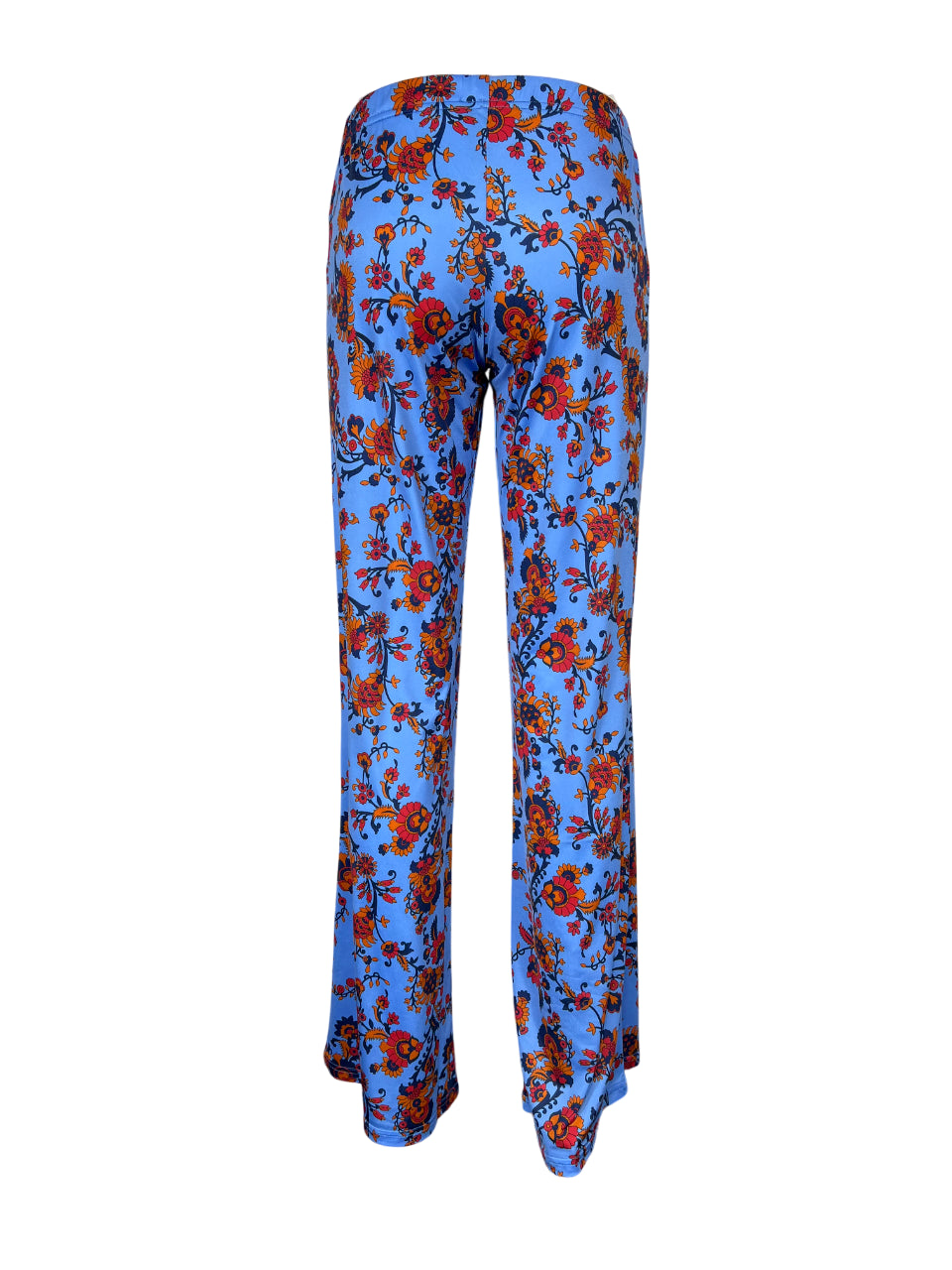 FEELING by JUSTMINE pantalone jersey fantasia floreale azzurro/multicolor E2624 6100 MADE IN ITALY