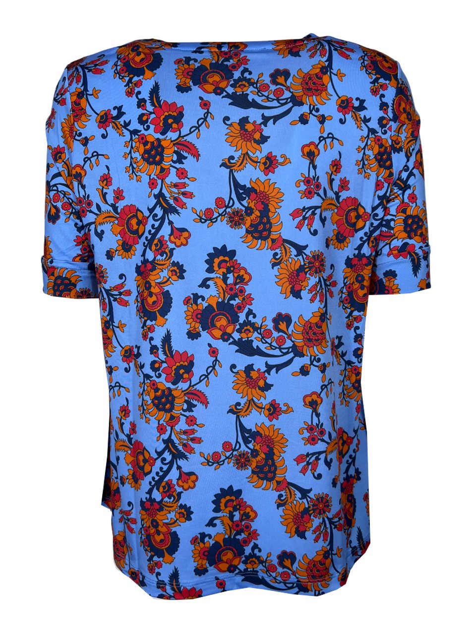 FEELING by JUSTMINE maglia jersey azzurro/multicolor E2724 6100 MADE IN ITALY