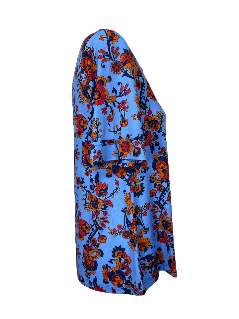 FEELING by JUSTMINE maglia jersey azzurro/multicolor E2724 6100 MADE IN ITALY