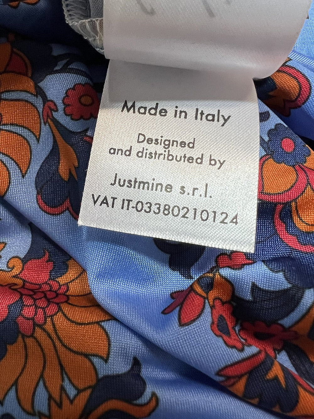 FEELING by JUSTMINE maglia jersey azzurro/multicolor E2724 6100 MADE IN ITALY