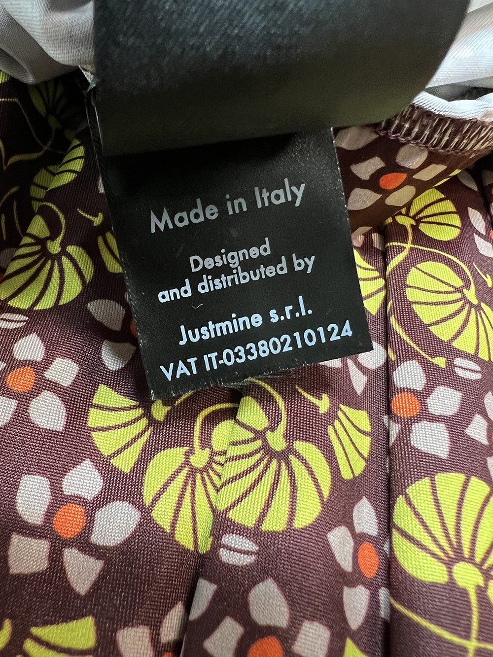 JUSTMINE maglia fantasia amarena/giallo E2791 1136 MADE IN ITALY