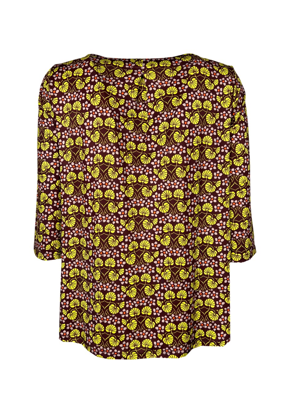 JUSTMINE maglia fantasia amarena/giallo E2791 1136 MADE IN ITALY