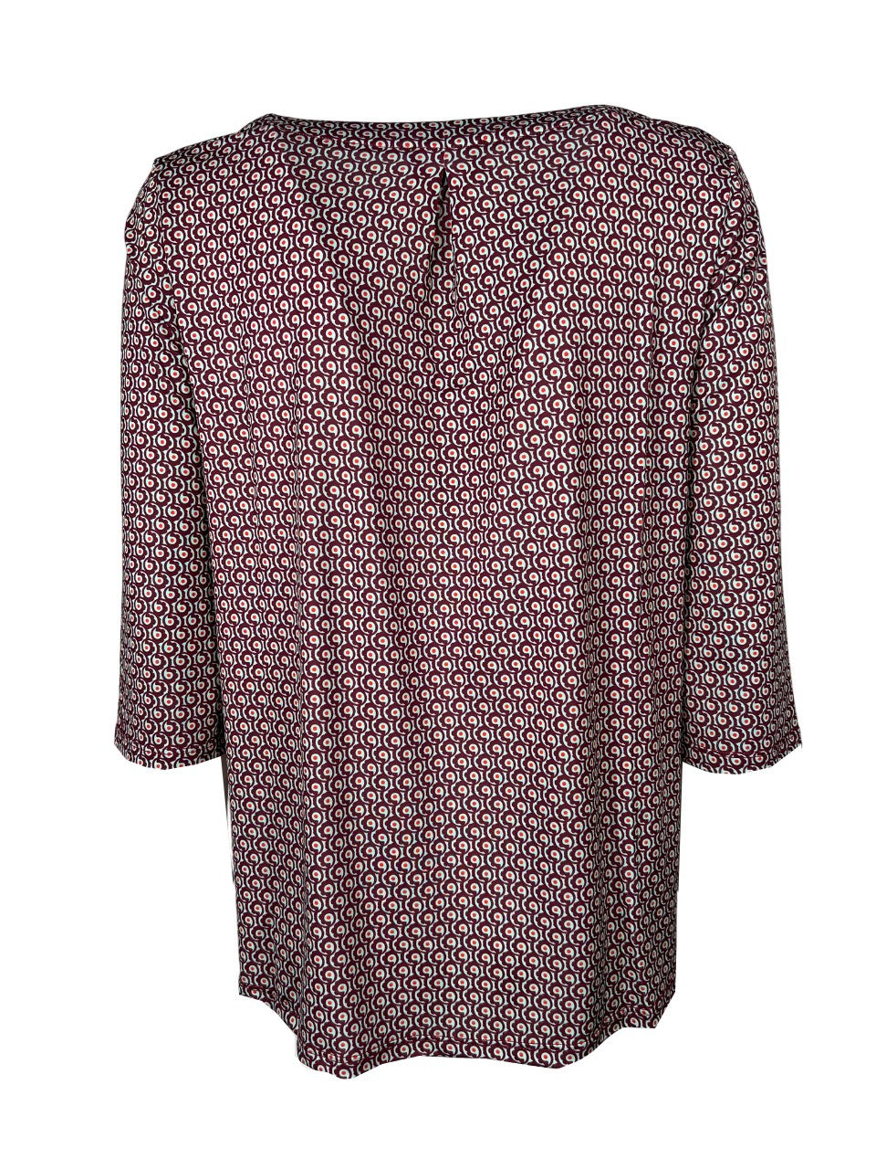 JUSTMINE maglia fantasia amarena/acqua  E2791 1143 BASIC BLOUSE MADE IN ITALY