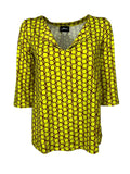 JUSTMINE maglia E2791 1140 1218 giallo/mattone BASIC BLOUSE MADE IN ITALY