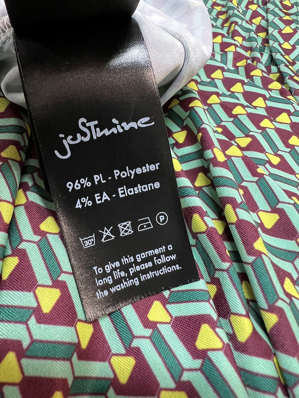 JUSTMINE top donna a trapezio acqua/amarena E2714 1166 BASIC TRAPEZE MADE IN ITALY