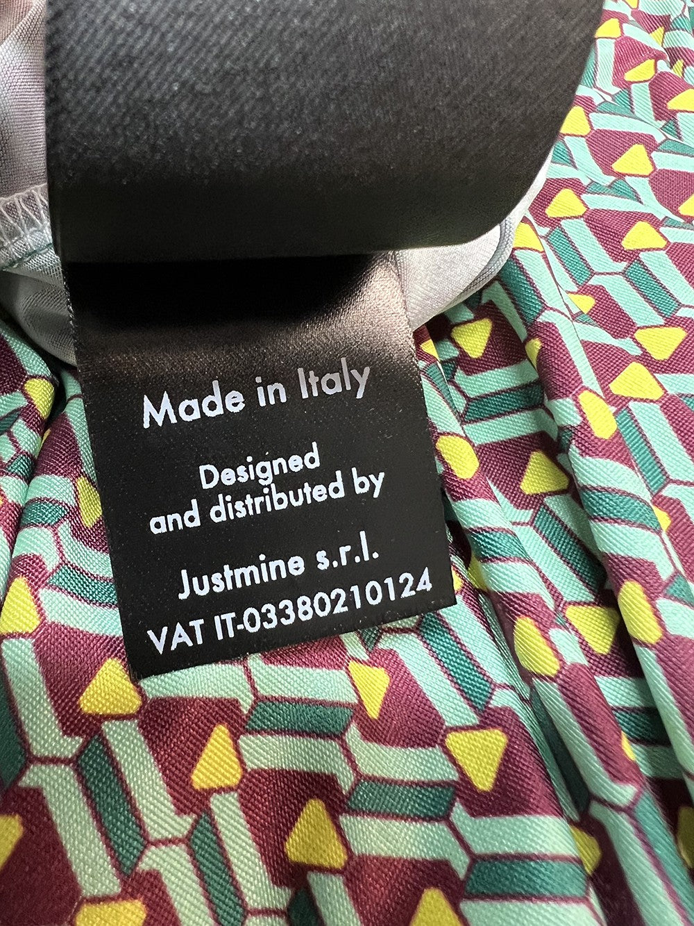 JUSTMINE top donna a trapezio acqua/amarena E2714 1166 BASIC TRAPEZE MADE IN ITALY