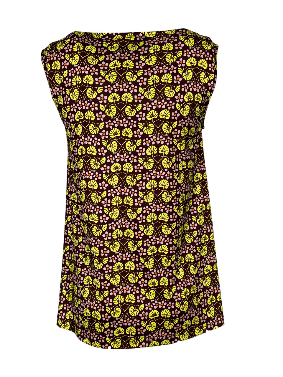 JUSTMINE top donna a trapezio amarena/giallo E2714 1136 BASIC TRAPEZE MADE IN ITALY