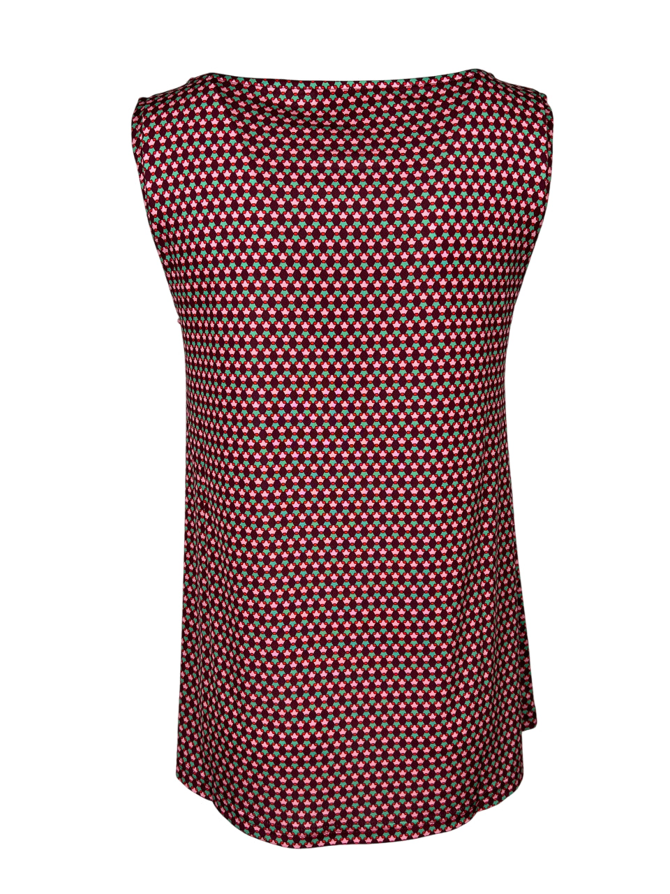 JUSTMINE top donna a trapezio amarena/rosa/verde  E2714 1167 BASIC TRAPEZE MADE IN ITALY