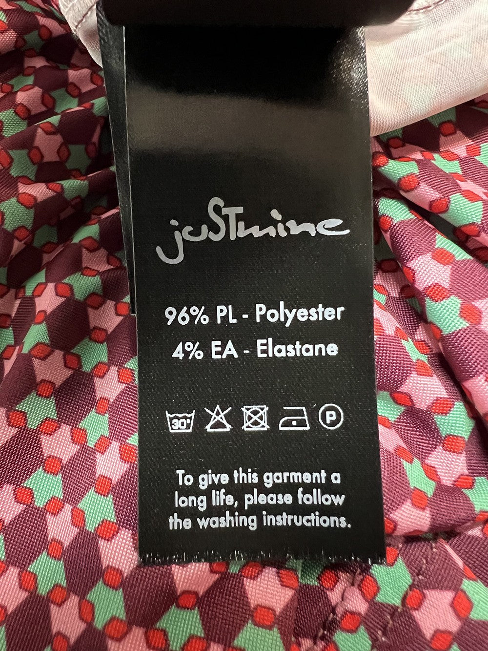 JUSTMINE top donna a trapezio amarena/rosa/verde  E2714 1167 BASIC TRAPEZE MADE IN ITALY